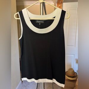 Jones New York Black and Cream Tank Top